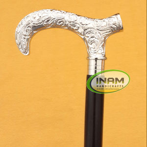 Bâton de marche en bois pliable fait à la main avec poignée Derby en laiton antique pour la randonnée et les activités de plein air - Product Image 2