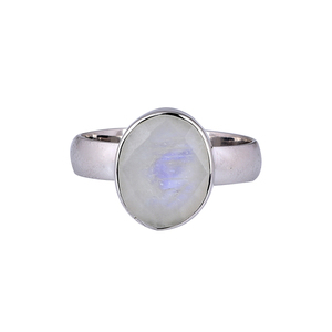 Anillo de piedras preciosas de piedra lunar arcoíris blanco genuino Solid925 Anillo clásico de plata esterlina Mayorista de joyería Fabricación CASA DE PLATA - Product Image 1