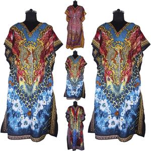 Sexy Ladies <b>Kimono</b> <b>Dress</b> Women Long Kaftan Beach India 2025 Top Quality Hand Block Printed Floral Design Kaftan Free Size Kaftan - Product Image 1