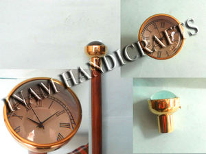 Bâtons de marche en bois avec manche d'horloge en laiton faits à la main/bâtons de marche pour personnes âgées/cannes de marche en bois avec manche de montre en laiton - Product Image 2