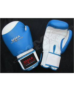 Gants de boxe de compétition en cuir blanc avec cible circulaire imprimée pour l'entraînement et la protection des articulations - Product Image 2