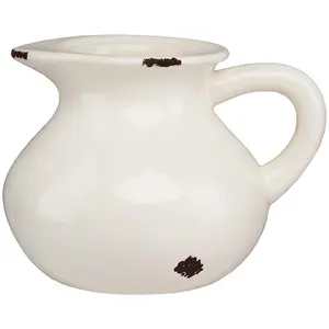 Special design white ceramic water jug with dots porcelain water pitcher
