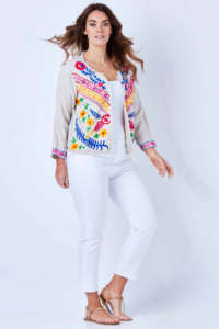 คอลเลกชันใหม่พิเศษดอกไม้ Bohemian Chain Stitch ปัก Fringed Hem ผู้หญิงสั้น Crop สไตล์อินเทรนด์ Hot Lady Coat - Product Image 3