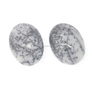 Dendritic-cabujones ovalados de ópalo, 16x12mm, 9,2 cts, gemas sueltas para joyería