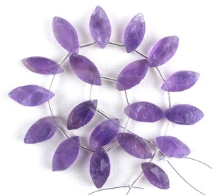 Belle 1 brin coupe à la main Marquise forme naturelle brute bleu améthyste pierres précieuses perles géométriques faisant des bijoux - Product Image 1