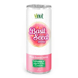 Bebida de semilla de albahaca, alta calidad, 250ml, jugo de Guava rosa, fabricante OEM de Vietnam