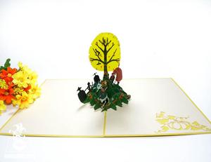 Joyeux Halloween 3D fait à la main squelette Couple carte pop-up papier carte de voeux avec thème d'amour pour merci artisanat - Product Image 2