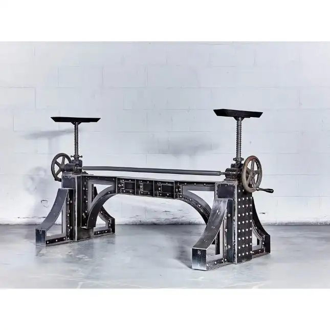विंटेज औद्योगिक क्रैंक खाने की मेज औद्योगिक विंटेज क्रैंक तंत्र खाने की मेज पुल शैली औद्योगिक खाने की मेज