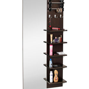 Coiffeuse avec étagères, miroir et crochets de suspension - Product Image 1