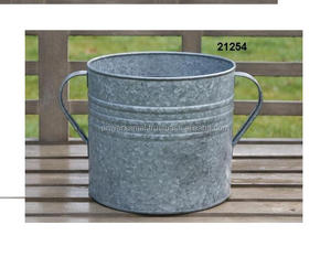 Maceta de zinc de jardín galvanizada de hierro de diseño hecho a mano para decoración del hogar - Product Image 1