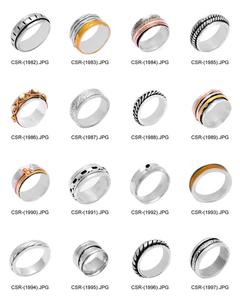 Plain handmade designer 925 sterling silver jewelry wholesale <b>spinner</b> <b>ring</b> - Product Image 6