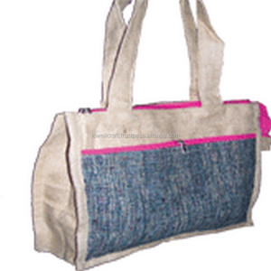 Extra Large JUTE SHOPPING <b>BAG</b> with Zipper Closure and Rope Handle - Product Image 4