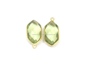 อเมทิสต์สีเขียวอัญมณีธรรมชาติหลายหินค้นหารูปร่างมาร์คีชชุบทองทําให้ตัวเชื่อมต่อทําด้วยมือเหลี่ยมเหลี่ยมเดี่ยวเหลี่ยมเหลี่ยม - Product Image 3