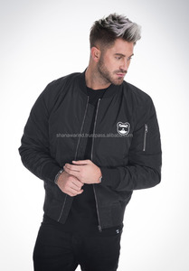 เสื้อแจ็คเก็ตบอมเบอร์ผ้าไหมพิมพ์ลายส่วนตัว เสื้อแจ็คเก็ตบอมเบอร์แบบเย็บติดกัน ผ้าโพลีเอสเตอร์ ไนลอน ผ้าคอร์ดูรอย สำหรับฤดูหนาว - Product Image 3