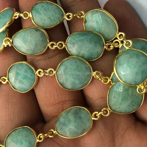 Esmeralda Natural Hydro Stone Pear plata de ley Vermeil conector doble Bail - Product Image 2