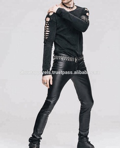 กางเกงหนังแกะและกางเกงหนังแกะแฟชั่นแนวสตรีทฮิปฮอปสำหรับผู้ชาย - Product Image 4