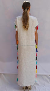 Tasseled ใดๆสีเม็กซิกัน Fiesta ปัก Maxi ชุดแอฟริกัน Feminino หลวมชุดอินเทรนด์ดอกไม้ตะวันออกกลาง Abaya - Product Image 6