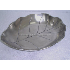 Placas de cargador de aluminio ecológicas de alta calidad, mesas de comedor sólidas pulidas brillantes, vajilla ovalada clásica, grabado Vishna - Product Image 1