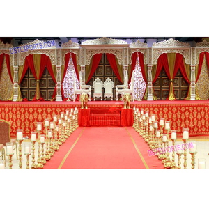 Lujoso escenario de boda Maharaja, conjunto de escenario de boda indio, decoración de boda Mandap, configuración de escenario - Product Image 1