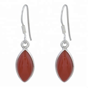 Naranja Marquesa cornalina piedra preciosa 925 plata esterlina pendientes colgantes hechos a mano moda boda fiesta aniversario - Product Image 1