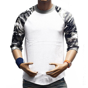 T-shirt de baseball décontracté à manches 3/4 pour homme, taille américaine personnalisée, jersey raglan uni, séchage rapide, coupe classique, automne - Product Image 6