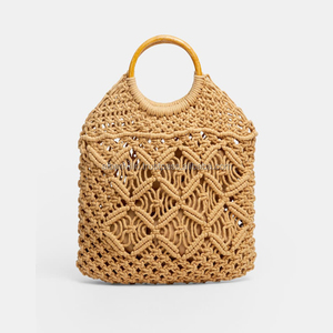 กระเป๋าถักมือแบบมาคราเม่สำหรับช้อปปิ้ง กระเป๋าชายหาดแบบมาคราเม่สำหรับสาวๆ - Product Image 3