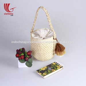 Sac de plage d'été en paille de bonne qualité, pochette en paille fait de hydraulique, vente en gros, - Product Image 3