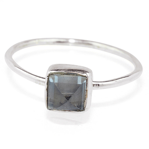 Anillos de plata de ley 925 de amatista rosa, forma cuadrada única, plata 925 en línea - Product Image 2