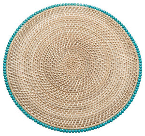 Meilleure vente au Vietnam sets de table en rotin tissé en céramique ensemble de sous-verres vaisselle en osier rotin chargeur assiettes artisanat - Product Image 3