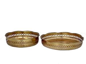 ทองเหลืองโบราณเสร็จสเตอร์ลิงไข่ให้บริการถาดที่มีด้ามจับสำหรับการให้บริการอาหารอร่อยและของหวาน - Product Image 6