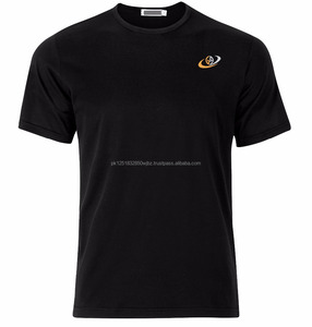 T-shirt à séchage rapide avec logo personnalisé noir, t-shirt de course à logo personnalisé, t-shirt imprimé à l'écran - Product Image 1