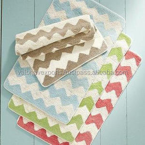 Alfombra de baño de algodón 100% colorida antideslizante antibacteriana de moda con proveedor de patrón peludo - Product Image 3