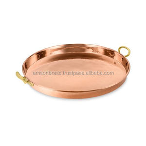 Plateau de service maison Table à manger décoratif en métal martelé cuivre plateau de service pour moscou Mule cuivre tasse - Product Image 2