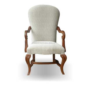 Mueble clásico de caoba, silla de comedor con brazo, mueble francés, conjunto de comedor de Indonesia. - Product Image 2