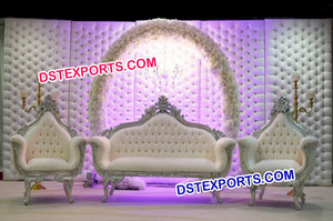 การตกแต่งเวทีการต้อนรับที่สวยงามการตกแต่งเวทีงานแต่งงานของชาวมราฐีเวทีแต่งงานราชสถาน - Product Image 4