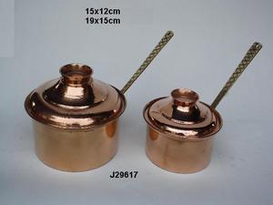 Sartén de Cobre con Revestimiento de Peltre y Asas de Latón, Utensilios de Cocina Pulidos, Sartén de Metal - Product Image 3