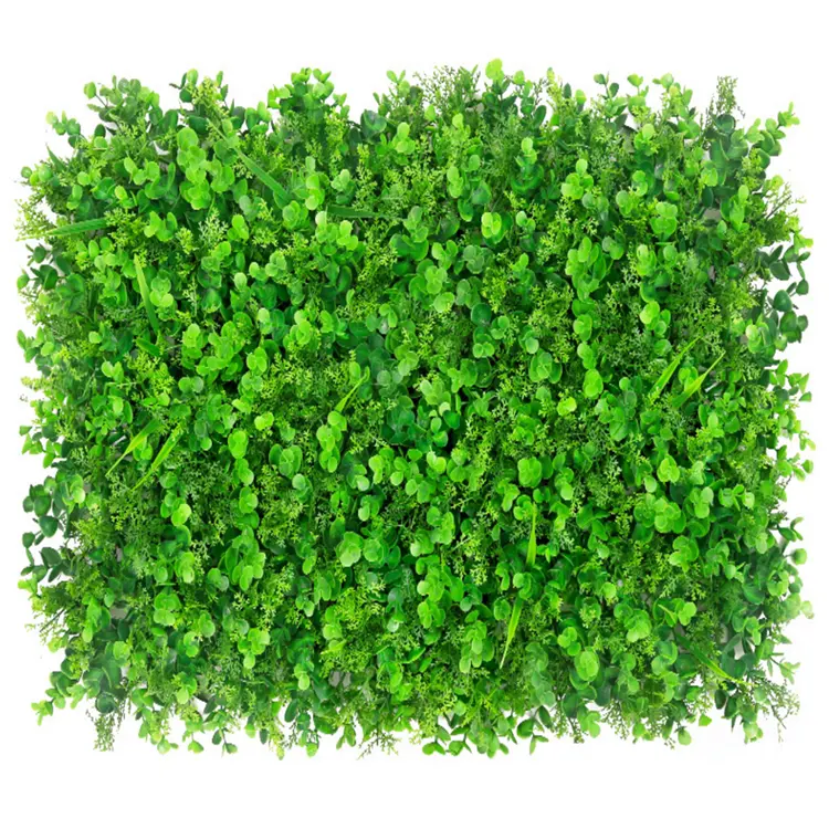 Promotional indoor outdoor foliage wall artificial plant with flowers for home decoration