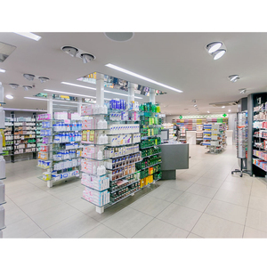 Customized Retail Pharmacy Shelves Rack Shop Furniture Display Shelf Shop <b>Counter</b> Design for Medical Store Furniture Decoration - Product Image 1