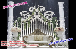 Decoración de escenario de boda de estilo árabe, conjunto de decoración de escenario de boda asiática elegante, decoraciones de escenario de boda en inglés real - Product Image 2