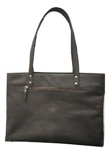 Sac à main en cuir véritable pour dames avec fermeture à glissière - Product Image 5