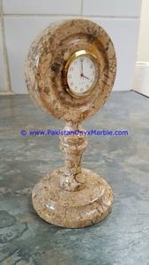 นาฬิกาตั้งโต๊ะทรงพัดหินอ่อนโบราณแกะสลักด้วยมือจากหินควอตซ์ธรรมชาติ สำหรับตกแต่งสำนักงานและบ้าน หรือเป็นของขวัญสำหรับวางบนโต๊ะ - Product Image 6