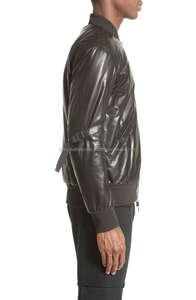 Куртка-бомбер пилотская на заказ оптом из овечьей кожи - Product Image 4