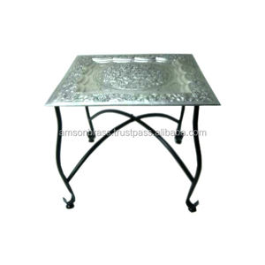 Brass Antique Moroccan <b>Coffee</b> <b>Table</b> Classic Product Display Metal Iron Moroccan <b>Coffee</b> <b>Table</b> Hammered Moroccan <b>Table</b> - Product Image 4