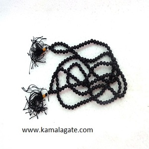 Perles de cristal de jaspe noir naturel de 8 MM sculpté en pierre semi-précieuse Jap Mala pour perles de pierre perlées de prière - Product Image 1