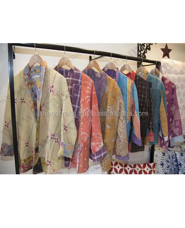 Wholesale Vintage Reversible Sari Kantha Jackets