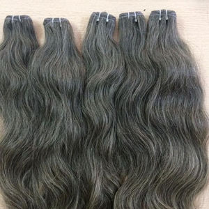 Pelo a granel gris de alta calidad y trama 100% virgen vietnamita, costura de cabello crudo - Product Image 1