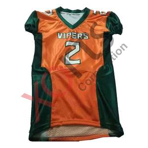 Conjunto de camiseta de uniforme de fútbol americano del Equipo Verde al mejor precio, logotipo personalizado de talla grande, transpirable, antibacteriano, secado rápido, Verano - Product Image 1