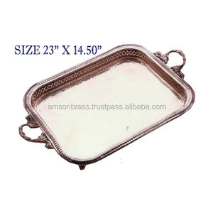 Royal restaurante-bandeja de servicio de Metal y latón, accesorio con acabado antiguo - Product Image 3