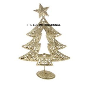 Cadre en métal acier couleur dorée 6X2X10 pouces Ornements d'arbre de Noël Accents de maison Artisanat Anti-corrosion Non cassable - Product Image 1