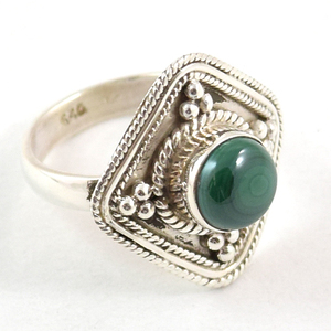 Anillos de boda hechos a medida, anillo de malaquita hecho a mano, fabricante verificado, anillo de malaquita verde para mujer - Product Image 3